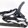Single Strap-On Silicone Curved Dildo with Harness