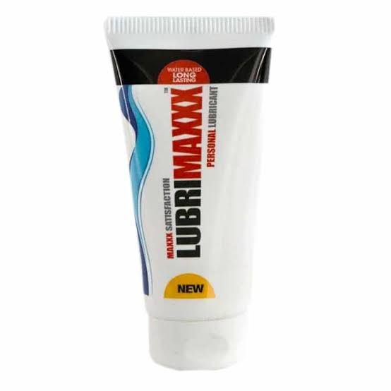 Lubrimaxxx personal lubricant tube on a white background